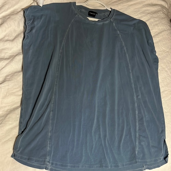 Mono B Tops - Blue oversized muscle tee